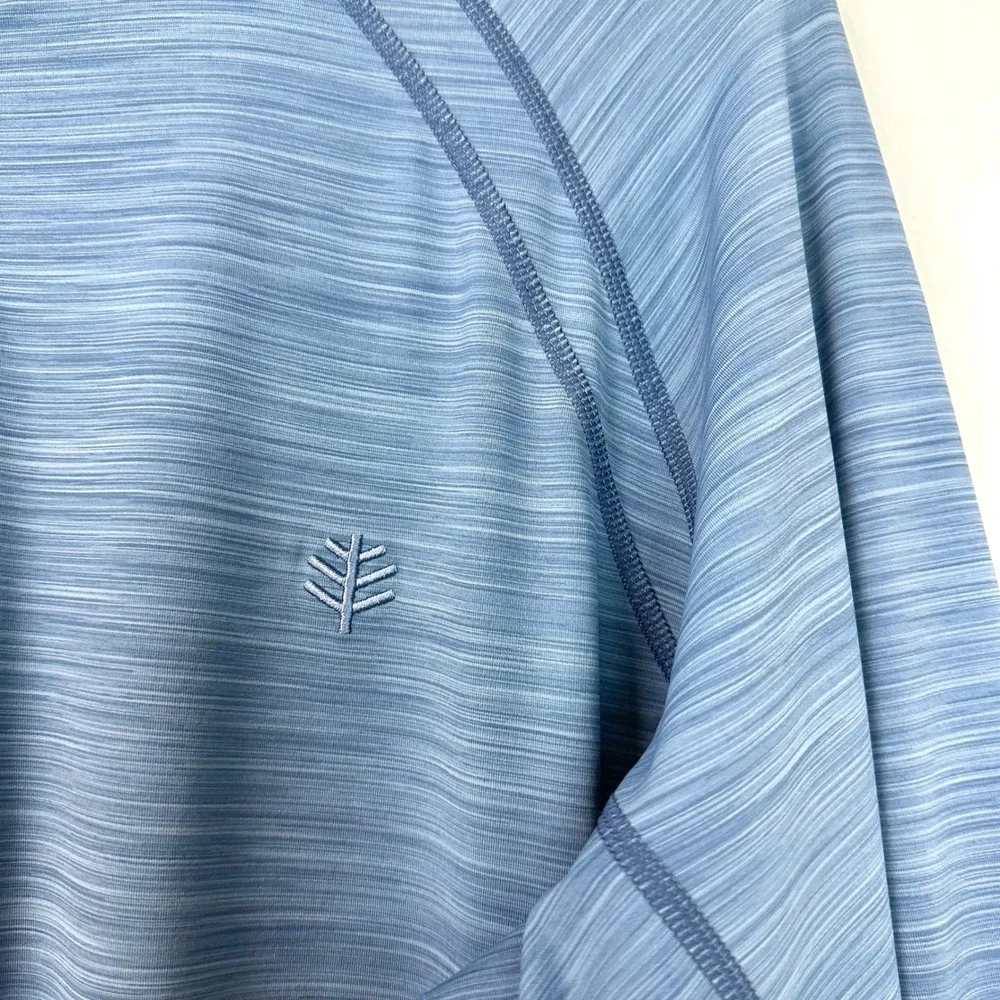 COOLIBAR Ultimate 1/2 Zip Rash Guard Blue UPF‎ 50+ UV Sun Protection Men's XL